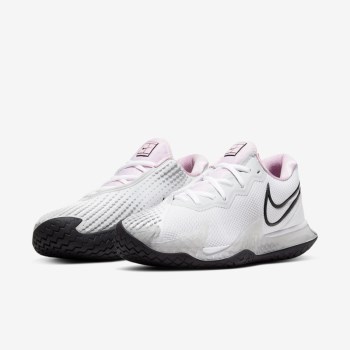 Nike Court Air Zoom Vapor Cage 4 - Női Teniszcipő - Fehér/Rózsaszín/Platina/Fekete